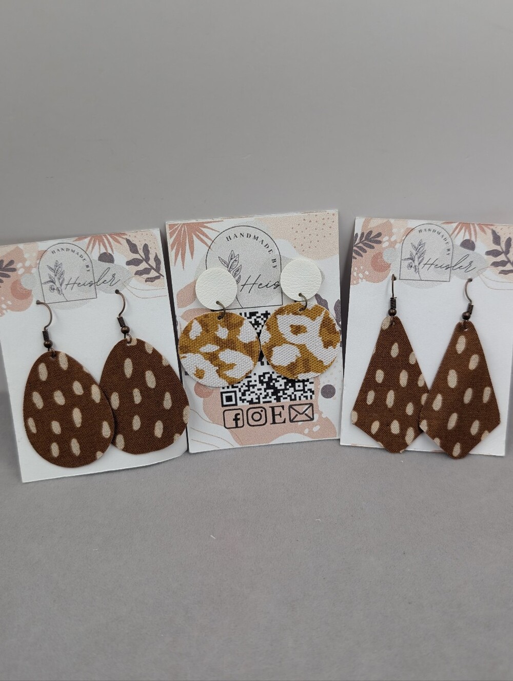Handmade by Heisler 3 Pair Lightweight Fabric Statement Earrings | 1123